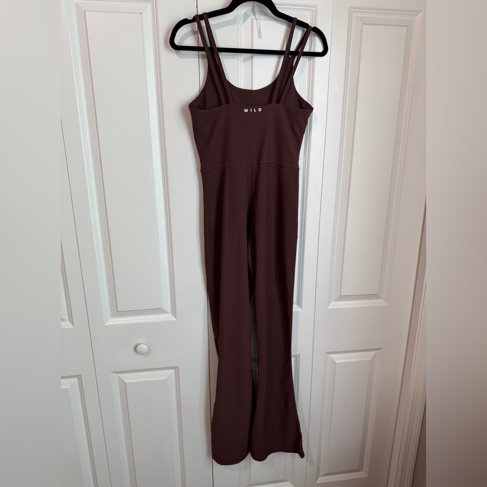 Wilo the Label Flare Jumpsuit Brown Ribbed Size Medium - Picture 2 of 9